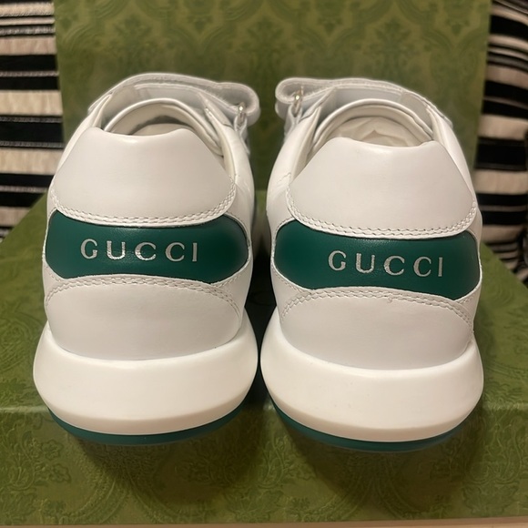 Gucci White and Green Apollo  Sneakers Unisex - Picture 6 of 15